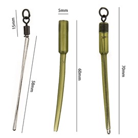 YJDEWohovv 10pcs Carp Fishing Swivels PVA Tube Bags Stems Fishing Wire Connector ​Carp Fishing Accessories for Lead Insert End Terminal Connector Tackle Fishing Feeder Pole Sticks