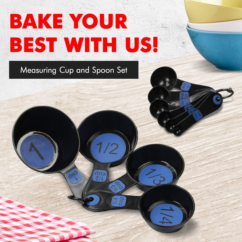 Chef Craft Easy to Read Plastic, Measuring Cup Set, 10