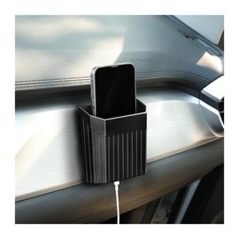 Sandfren Car Air Vent Organizer, Self-Adhesive Vehicle Dashboard Storage Box Organizer with Hook for Coins Keys Sunglasses, Multi-Functional Auto Air Vent Cell Phone Holder, Universal Fit (Black)