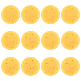 Ymapinc 12PCS Kitchen sponges for Washing Dishes Round Natural Cleaning Sponge,Cellulose Eco-Friendly No Odor, Dusting, Cleaning Bathroom, 7 * 7cm
