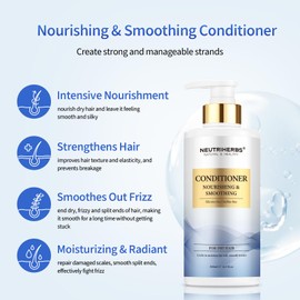 NEUTRIHERBS Conditioner for Dry Hair,Smoothing and Nourishing Frizzy Hair, Conditioner with Argon Oil,Sweet Almond Oil,Avocado Oil - 16.9 Fl Oz