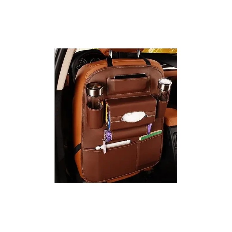 OrganiMax Car Seat Organizer Back – Multi-Pocket PU Leather Storage,