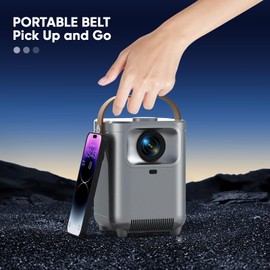 【Electric Focus & Auto Keystone】TMY Portable Projector with WiFi and Bluetooth, 1080P Projector with Zoom, Movie Projector for Phone/Laptop/TV Stick/HDMI/USB, Mini Projector for Bedroom or Outdoor