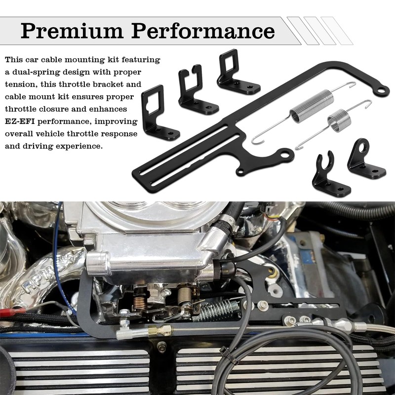 304147 EZ EFI Car Cable Mount Kit, Black Steel Adjustable