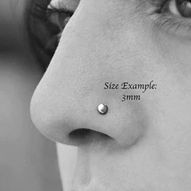 Nose Stud Screw Shaped Nose Rings, Sterling Silver, Gold 18-20 GA Nostril Corkscrew Piercing for Women Men Left or Right Side Handmade (3mm Right Side, 19 gauge | Hammered)