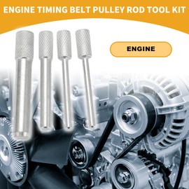 Partuto Engine Timing Belt Pulley Rod Tool Kit - Car Crank Pulley Install Tool - for Peugeot 1.4 and 1.6 HDI Metal Silver Tone - 1 Set