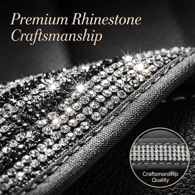 JDDRY Bling Rhinestone Seat Belt Cover, Two-Tone Diamond Sparkle Shoulder
