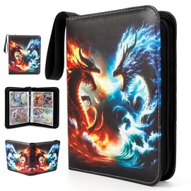 LearnToy Premium Exo-Tec 4-Pocket Trading Card Binder - 400 Side Loading Pockets for TCG, Board Games & Collectibles - Durable Water-Resistant Card Album with Secure Zip Closure