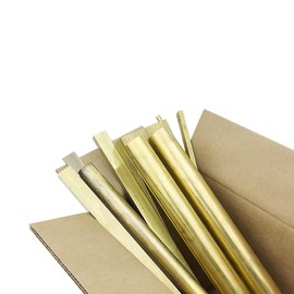 Protobox 5 lb Assorted Brass Tubes, Rods, and Sheets for DIY, Jewelry Making, and Vintage Craft Projects Random Brass Pieces for Scrap Metal and Decorative Art