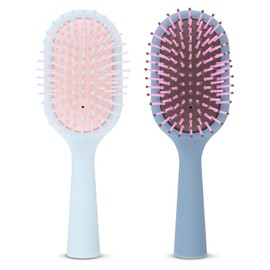 2Pcs Mini Wet Hair Brush, Cute Detangling Hair Brushes Soft Bristle Hair Brush for Most Hair Types, with Ease Knots Without Tears or Breakage