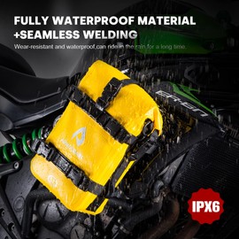 ARMOURAIN Motorcycle Bumpers Bag Waterproof 6L Motor Crash Bar Bag with Shoulder Strap Motorcycles Side Frame Bag Riding Tools Accessories (PVC Yellow)