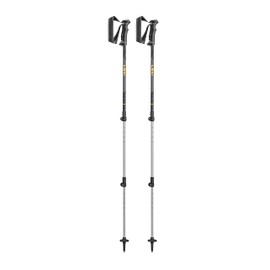 LEKI Journey Lite Aluminum Adjustable Lightweight Walking Poles for Trekking & Hiking - Anthracite-Black-Orange - 100-135 cm