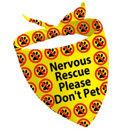 CENWA1 Piece Nervous Rescue Please Don’t Pet/Do Not Pet Dog Bandana Nervous Rescue Dog Bandana Nervous Dog Scarf (nervous don’t pet UK)