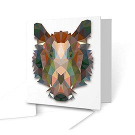 The Victorian Printing Co - Original design WARTHOG pattern greeting card - Square Greeting Card