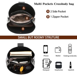 LEEXTON Women's Shoulder Bag, 2-Way, Cross-body, High Visibility, Lightweight, Large Capacity, Commuting, Simple, Stylish, Shoulder Bag, Black