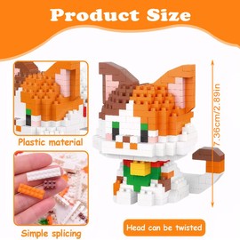 Cats Building Toy, Cute Cat Building Blocks Set, Mini Cat Animals Building Blocks, Suitable for Children, Teenagers and Adults, Voys and Girls Birthday Gifts - 2PCS