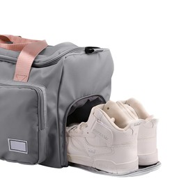 Gym Bag Large Sports Bags Fitness Travel Duffle Bag Mens Womens High Capacity Waterproof Swimming Bags 20L Handbag Holdall Sports Shoulder Bag Tote Detachable Shoulder Strap Black, Grey