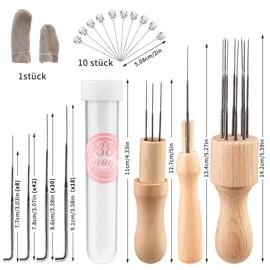 Riddur 117 Pieces Wool Felting Needle Tool, Needle Felting Accessories, 1/3/8 Needle Wooden Handle with Felting Needles in 4 Sizes, Diamond Needle, Needle Bottle for Beginners or Specialists Wool