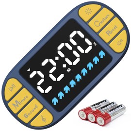 DOOMAY Digital Kitchen Visual Timer: 3.6'' Large LED Display, Magnetic, 3 Brightness, 4 Alarms and Volume, Memory Function, Countdown Count up for Cooking, Classroom, Home Gym, AAA Battery Included