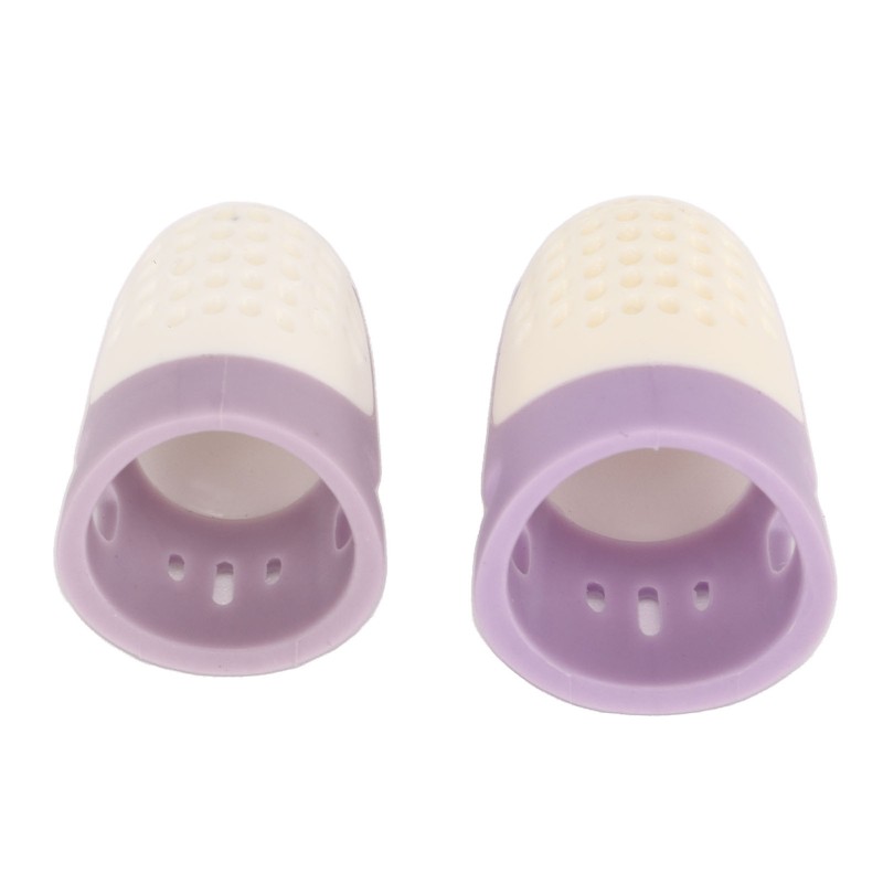 4 Pcs Silicone Thimble Purple Soft Elastic Finger Protector Finger