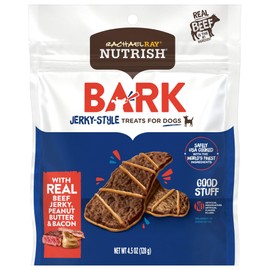 Nutrish Rachael RAY Bark™ Jerky-Style Dog Treats with Real Beef Jerky, Peanut Butter & Bacon