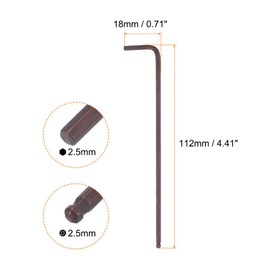 QUARKZMAN Pack of 10 Ball Head Allen Key 2.5 mm S2 Steel L-Shape Extra Long Sleeve Hex Key Repair Tool for Repair of Household Appliances, Red