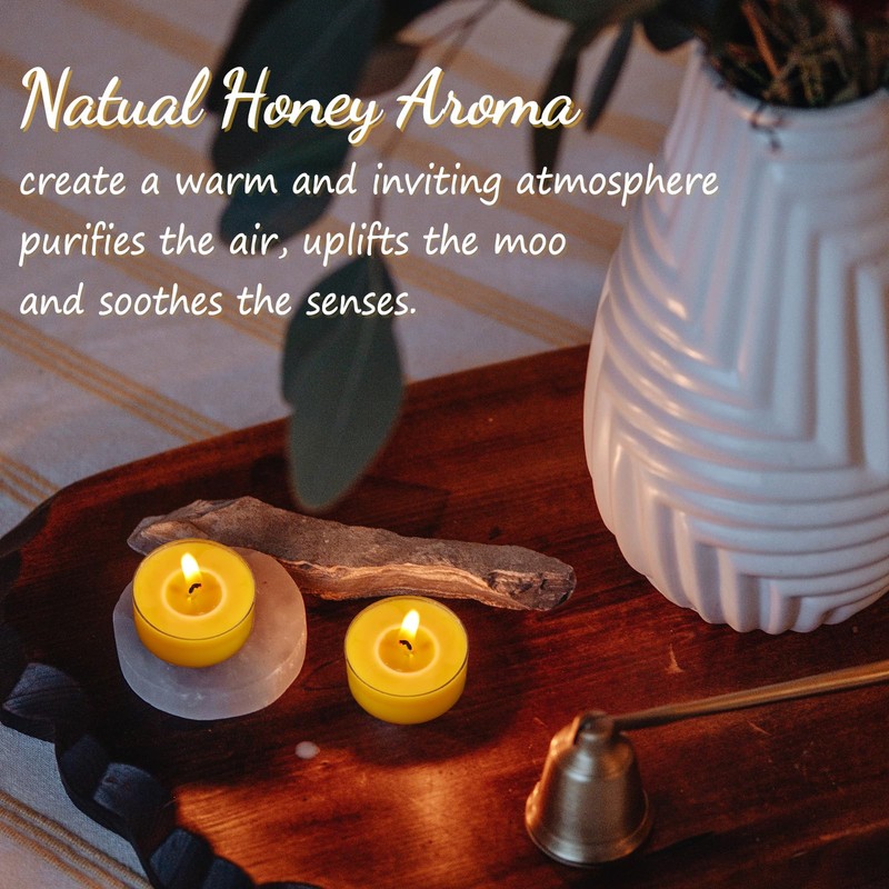 96 Packs Beeswax Tealight Candles, 100% Pure Beeswax Tea Candles