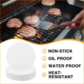 GWHOLE 500 hojas Papel Hamburguesa 11 cm, Papel Redondo para Hamburguesas Antiadherente, Papeles Grado Alimenticio para Honear Smash Burger y Horno