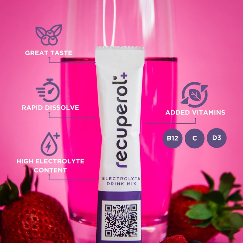 Recuperol Rehydration & Recovery Electrolytes Powder Supplement for Dehydration, Replace