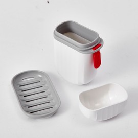 TidyToday Compact Travel Soap Case (White) - Waterproof Portable Soap Container with Secure Lid & Drain Tray, Bar Soap Holder for Camping, Gym Bag & Outdoor Adventures