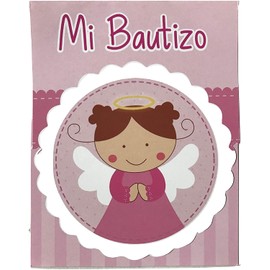 Pink Baptism Invitation Angel Themed Invitacion de Bautizo Angelita in Spanish 30 Pink Invitations and 30 Envelopes