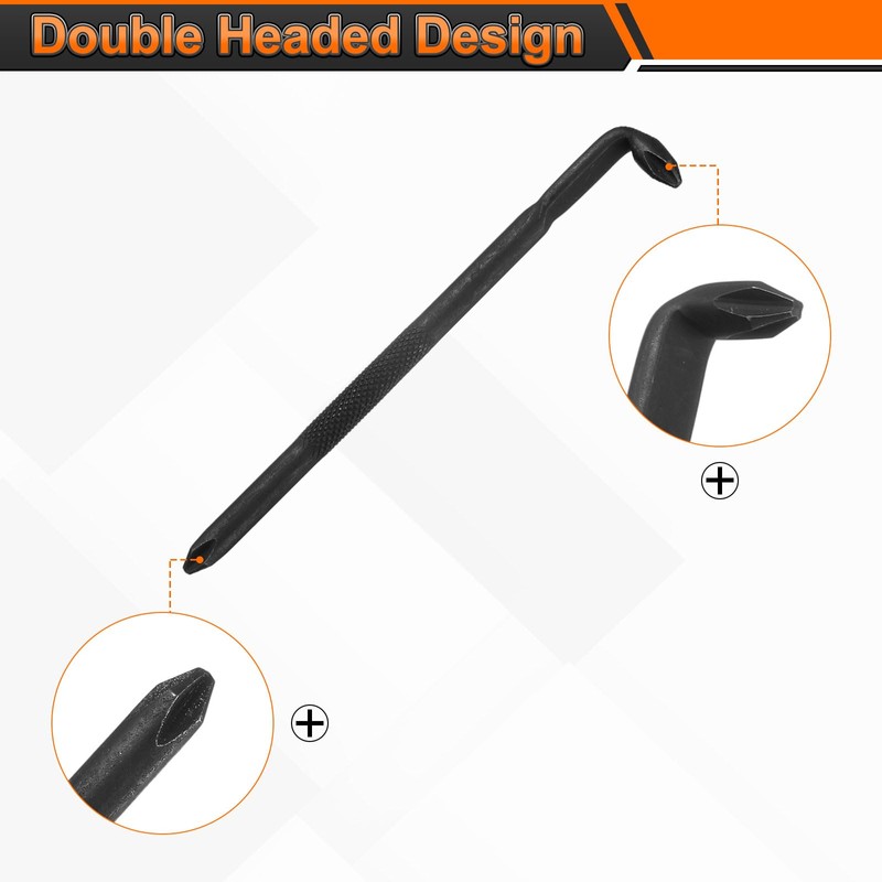 HARFINGTON 2pcs Offset Screwdriver PH2 Phillips Cross Head Right Angle