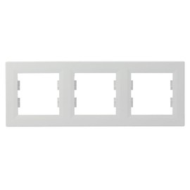 Schneider Electric Asfora EPH5800321D 3-Way Socket and Switch Frame, Horizontal, White, 23.3 x 8.5 cm