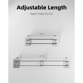 FOCSPROD RV Shower Corner Storage Bar, 7.9-13.7 inches RV Bathroom Travel Trailer Storage Organization Coner Bar, Stainless Steel RV Shower Corner Shelf Rod in Camper Must Haves Accessories (2 Pack)