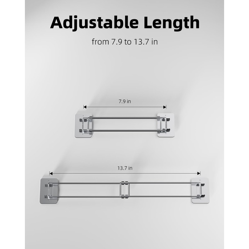 FOCSPROD RV Shower Corner Storage Bar, 7.9-13.7 inches RV Bathroom