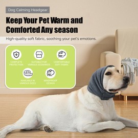 Kercynar Dog Reducing Noise Hoodies - Dog Ear Covers for Bath, Thunderstorms & Anxiety Relief - Warm Windproof Ear Cover Hat
