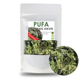 PUFA Dried Thai Holy Basil Leaves, Tulsi Cooking Herbs and Spices, Asian Seasoning Blend, Tea