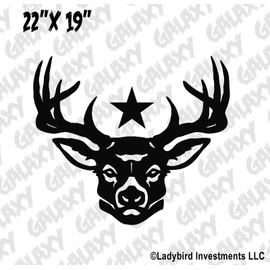 SkunkMonkey - Hood Decal Compatible with Jeep Wrangler TJ LJ JK JKU - Deer Star Sticker - Black Stickers