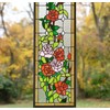 10" x 35.5" Handcrafted Hanging Stained Glass Window Panel Rose