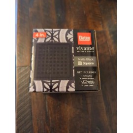Oatey Vivante 4-in Matte Black Square Shower Drain with Square Pattern VT32040
