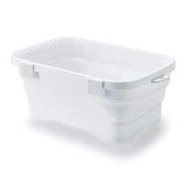 Isetou I-590 Folding Washtub, Kitchen Soft Tub, 2.6 gal (6.6 L), White