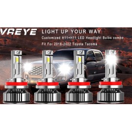 VAEYE H11 High Beam & H11 Low Beam  LED Headlight Bulbs 40000 Lumens 6000K