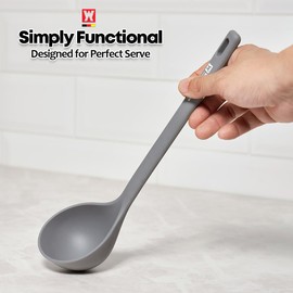 Wagensteiger Dark Gray Silicone Ladle: Heat Resistant with Gentle Head Structure, Non-stick Cookware Safe, Portion Batter, BPA Safe (12.6inch x 3.15inch)