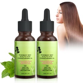 2PCS Rosemary Mint Hair Oil, Rosemary Mint Scalp  Hair Strengthening Oil Model, Aceite Esencial de Romero Orgnico, Nutre el Cuero Cabelludo, Elimina  