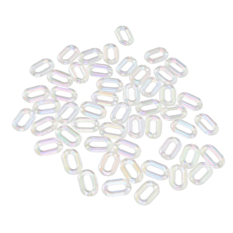 50PCS Acrylic Linking Rings Transparent DIY Assemblable Transparent Color Plating