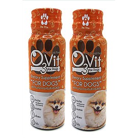 OVIT X2 Pcs(100ml) Dog Multivitamin Daily Essential Dog Food Vitamins & Minerals Omega3, Helps Support Healthy, More Fat, Digestion, Skin, Coat, Allergy Immune Supplement Nourished Blood & Eye