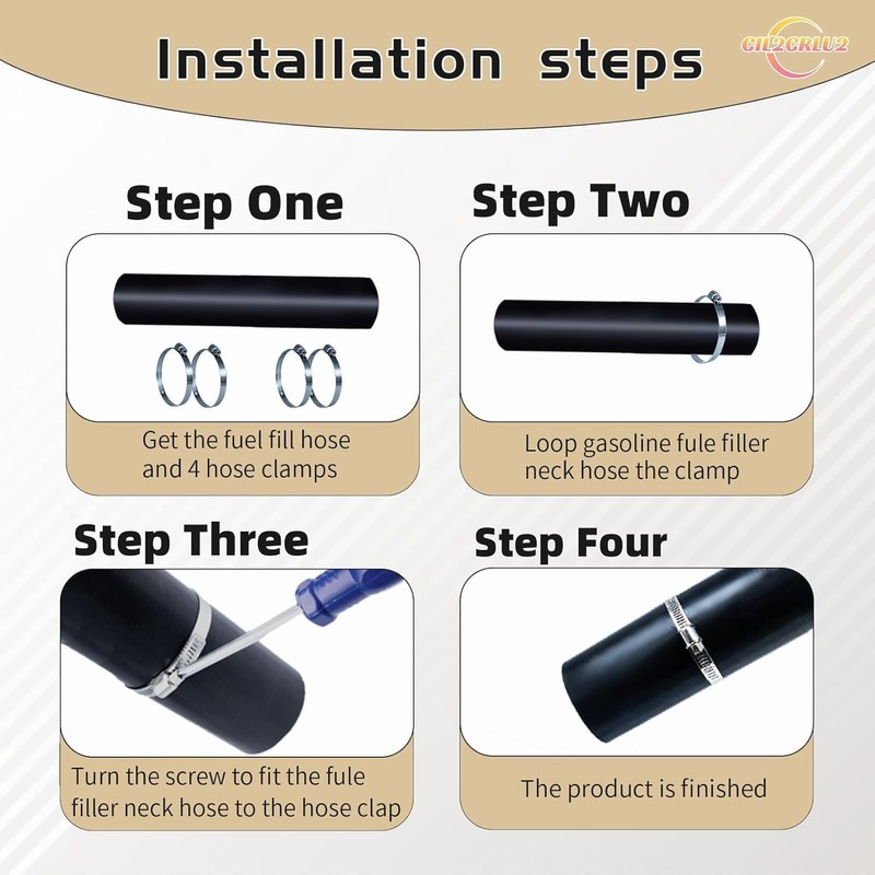 (2 Pack) 1 1/4" ID Gasoline Fuel Filler Neck Hose