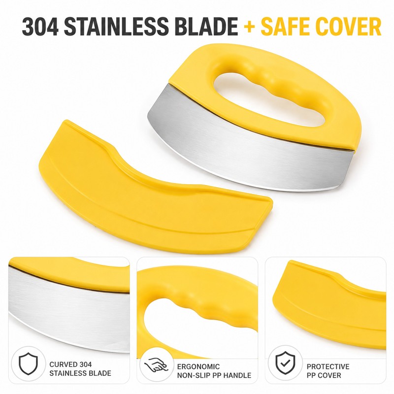 Stainless Steel Pizza Cutter for Easy Slicing – Rocker-Style Food