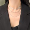 mocaelegance Herringbone Necklace for Women,Silver Plating Snake,Silver Chain Choker Necklaces,Dainty