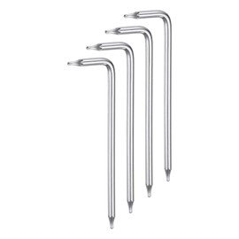 HARFINGTON 4pcs T6 Tamper Proof Torx Wrench Star Keys 69mm / 2.72" Long Arm L-Shaped 6 Points Wrench S2 Steel Chrome Coated Surface Hand Tool for Automotive/Home Repairs